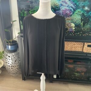 White House Black Market Black Blouse